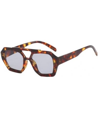 Irregular retro polarized sunglasses, personalized trend for men and women Leopard Print Grey $10.75 Designer