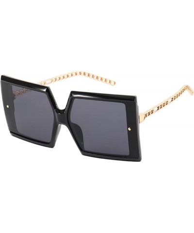 Square Frame Large Frame Men and Women Sunglasses Outdoor Sunshade Vacation (Color : C, Size : Medium) Medium A $18.43 Designer