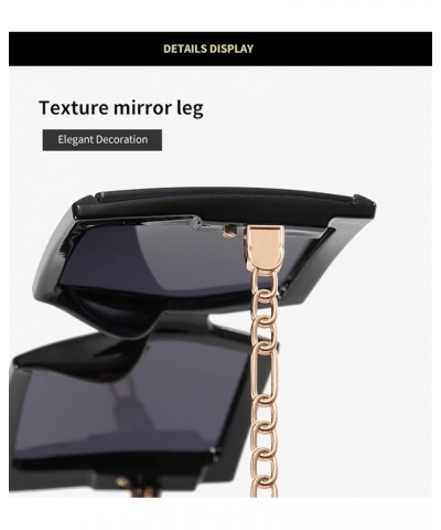 Square Frame Large Frame Men and Women Sunglasses Outdoor Sunshade Vacation (Color : C, Size : Medium) Medium A $18.43 Designer