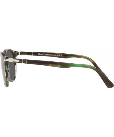 PO3152S Round Sunglasses Striped Green/Dark Grey $140.36 Round