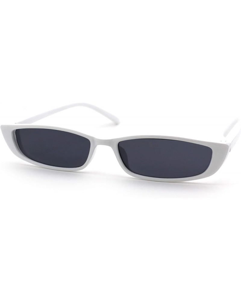 Mod Narrow Rectangular Retro Dad Shade Pleastic Sunglasses White Black $8.98 Rectangular