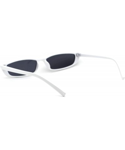 Mod Narrow Rectangular Retro Dad Shade Pleastic Sunglasses White Black $8.98 Rectangular