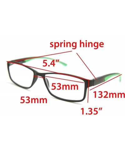 ColorViper Full-Rimless Flexie Reading double injection color Glasses NEW FULL-RIM Matte Black / Green -Spring Hinge $16.73 R...