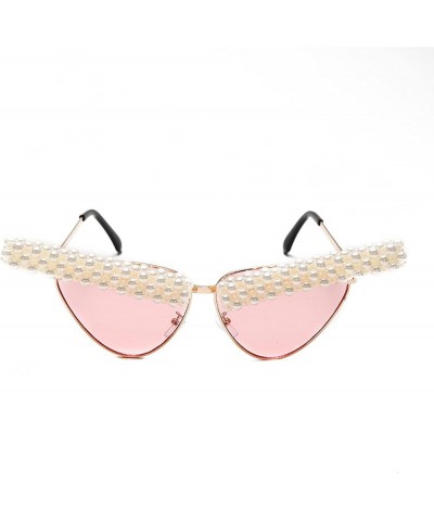 Vintage Cat Eye Sunglasses Women Sexy Retro Small Cat Eye Sun Glasses Eyewear Pearl Female 4 $18.05 Rectangular