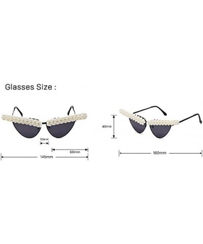 Vintage Cat Eye Sunglasses Women Sexy Retro Small Cat Eye Sun Glasses Eyewear Pearl Female 4 $18.05 Rectangular