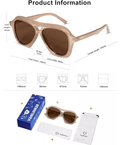 Retro 70s Square Aviator Sunglasses Womens Men Trendy Polarized Vintage Shades VL9768 C4 Brown Frame Brown Lens Brown $11.20 ...