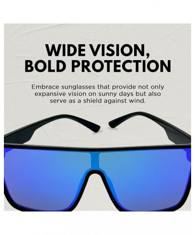 Premium Quality Oversized, Stylish Sunglasses, Big Mirrored Lenses, Anti Fogging, Sports, Skiing, Snowboarding & More Black/G...