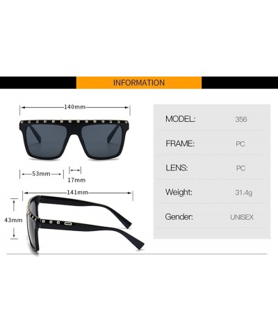 Men's and Women's Metal Decorative Square Sunglasses (Color : C, Size : 1) 1 G $14.19 Designer