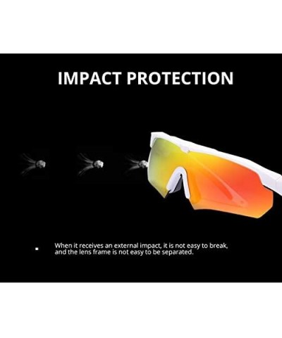 New TR90 sunglasses men's thickened one-piece colorful UV400 cycling mirror outdoor sports glasses C6 $22.74 Sport