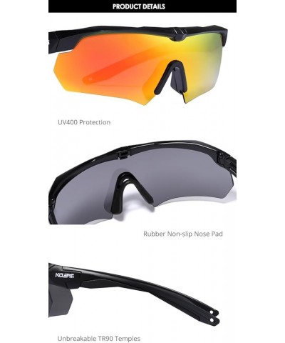 New TR90 sunglasses men's thickened one-piece colorful UV400 cycling mirror outdoor sports glasses C6 $22.74 Sport