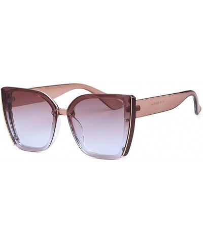 Oversized Cat Eye Sunglasses Women Fashion Large Frame Square Sun Glasses for Men Retro Trendy Cateye Eyewear Brown Blue $18....