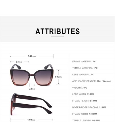 Oversized Cat Eye Sunglasses Women Fashion Large Frame Square Sun Glasses for Men Retro Trendy Cateye Eyewear Brown Blue $18....