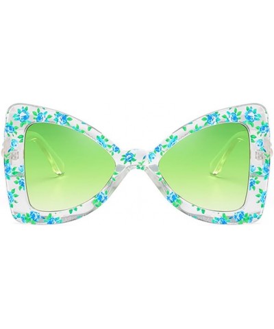 Oversized Triangle Cat Eye Shape Sunglasses for Women Fashion Party Streetwear Glasses with Pearls Mirror Leg Green $9.11 Tri...