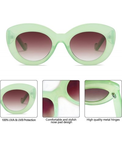 Oversized Retro Cat Eye Sunglasses for Women Cateye Trendy Vintage Shades A7-green $6.23 Cat Eye