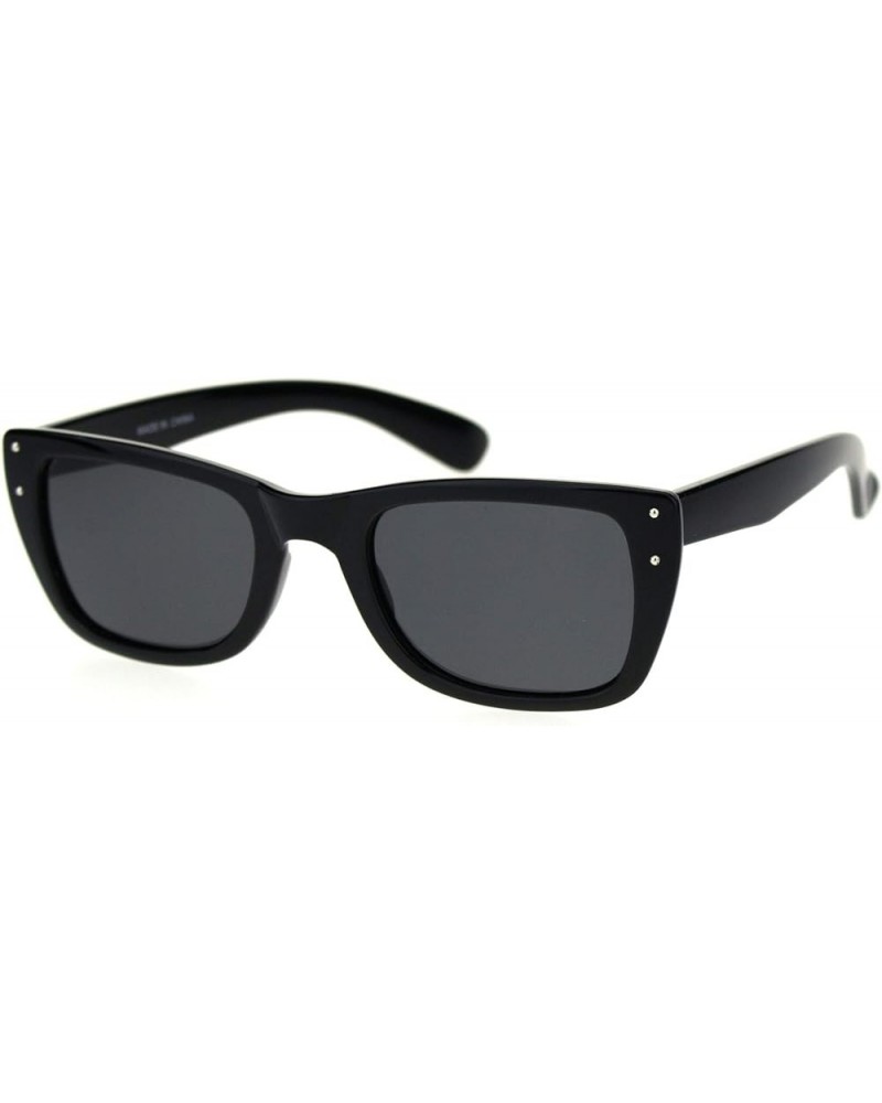 Polarized Womens Rectangular Mod Plastic Light Weight Sunglasses All Black $8.98 Rectangular