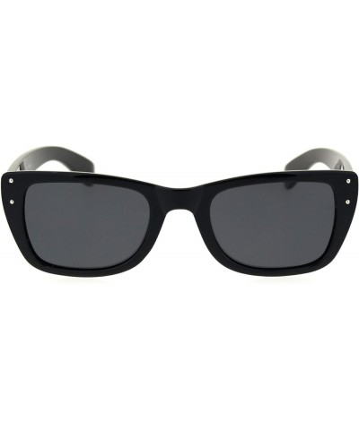 Polarized Womens Rectangular Mod Plastic Light Weight Sunglasses All Black $8.98 Rectangular