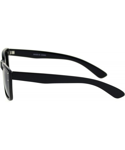 Polarized Womens Rectangular Mod Plastic Light Weight Sunglasses All Black $8.98 Rectangular