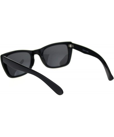 Polarized Womens Rectangular Mod Plastic Light Weight Sunglasses All Black $8.98 Rectangular