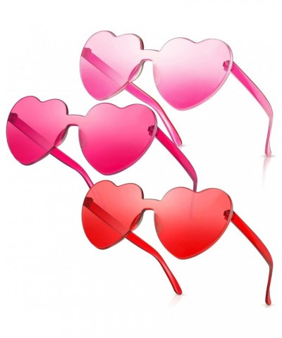 Heart Sunglasses, Heart Shaped Sunglasses with Transparent Candy Color for Women Party Favor… Rose Red+pink+red $7.55 Heart