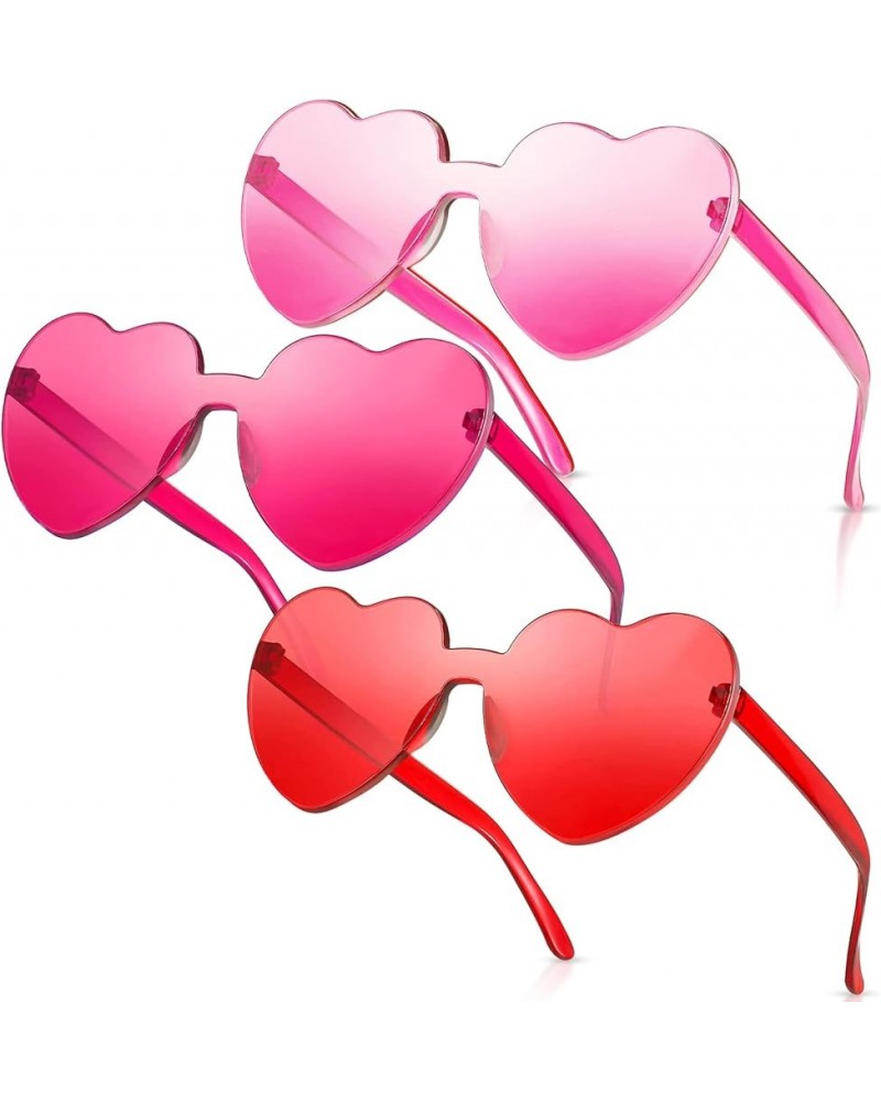 Heart Sunglasses, Heart Shaped Sunglasses with Transparent Candy Color for Women Party Favor… Rose Red+pink+red $7.55 Heart