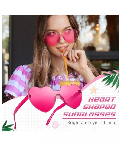 Heart Sunglasses, Heart Shaped Sunglasses with Transparent Candy Color for Women Party Favor… Rose Red+pink+red $7.55 Heart