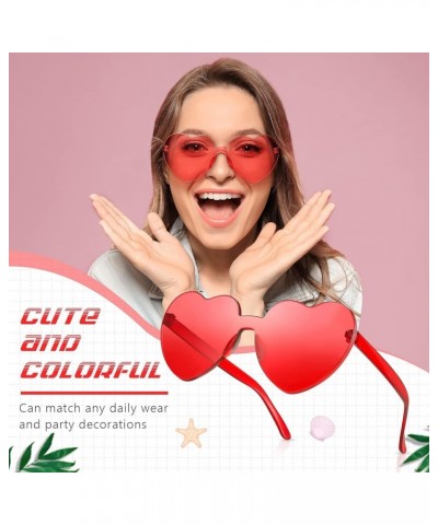 Heart Sunglasses, Heart Shaped Sunglasses with Transparent Candy Color for Women Party Favor… Rose Red+pink+red $7.55 Heart