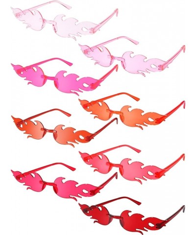 8 Pairs Fire Flame Glasses Rimless Fire Flame Sunglasses for Women Men Summer Beach Wedding Accessory Bright Color $7.01 Frame