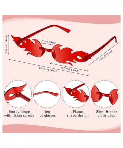 8 Pairs Fire Flame Glasses Rimless Fire Flame Sunglasses for Women Men Summer Beach Wedding Accessory Bright Color $7.01 Frame