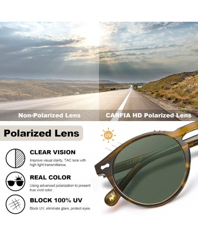 Vintage Polarized Sunglasses for Men UV400 Protection Retro Fashion Eyewear Hand-crafted Acetate Frame CA5288L R7: Green Lens...