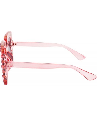 Elton Square Rhinestone Sunglasses Oversized Diamond Bling Bling Glasses Pink Mirrored Lens $12.17 Oversized