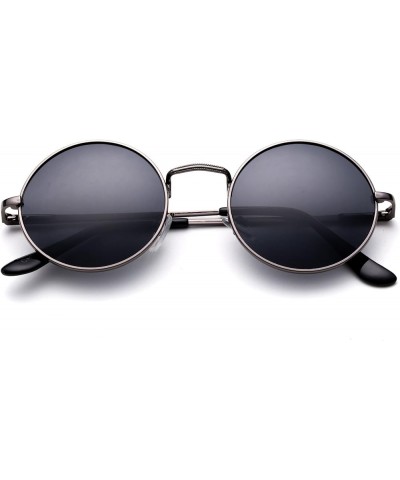 John Lennon Glasses Hippy 60's Vintage Retro Round Sunglasses & Clear Lens Sunglasses - Gunmetal/Smoke Smoke $7.94 Round