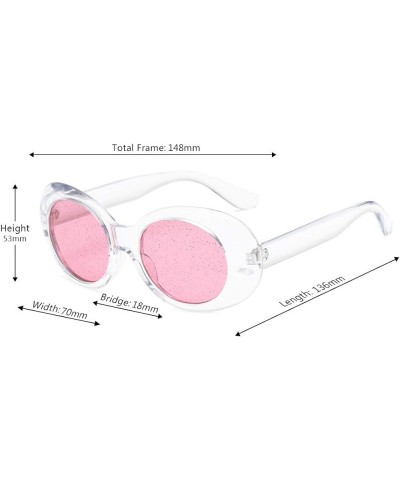 Women's Cat Eye Sunglasses Retro Oval Oversized Plastic Lenses glasses Pink White $7.74 Oval