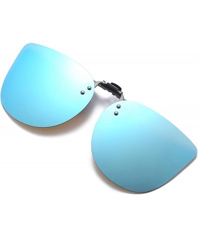 Clip On Sunglasses Polarized Anti-glare UV400 Flip-up Driving Sunglasses Clip-on Eyeglasses Blue Mirror Coating Lenses $7.64 ...