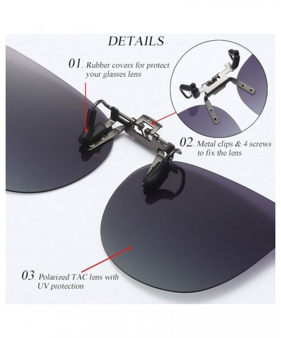 Clip On Sunglasses Polarized Anti-glare UV400 Flip-up Driving Sunglasses Clip-on Eyeglasses Blue Mirror Coating Lenses $7.64 ...