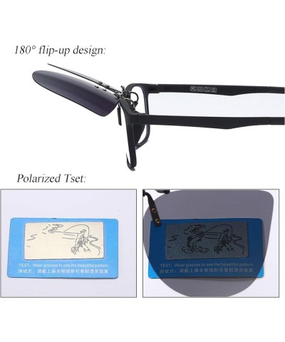 Clip On Sunglasses Polarized Anti-glare UV400 Flip-up Driving Sunglasses Clip-on Eyeglasses Blue Mirror Coating Lenses $7.64 ...