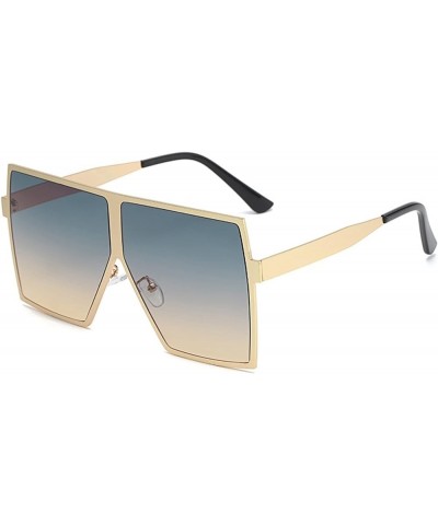 Metal Square Big Frame Street Sunglasses, Outdoor Holiday Glasses for Men and Women (Color : E, Size : Medium) Medium F $19.2...