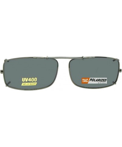 Slim Rectangle Polarized Clip on Sunglasses Pewter-polarized Gray Lens $10.02 Wayfarer