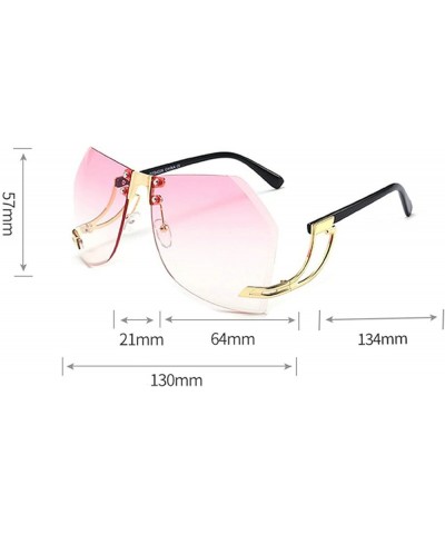 Vintage Fashion Oversized Irregular Rimless Rhinestone Sunglasses Women Men Polygon Crystal Diamond Sun Glasses Brown $10.16 ...