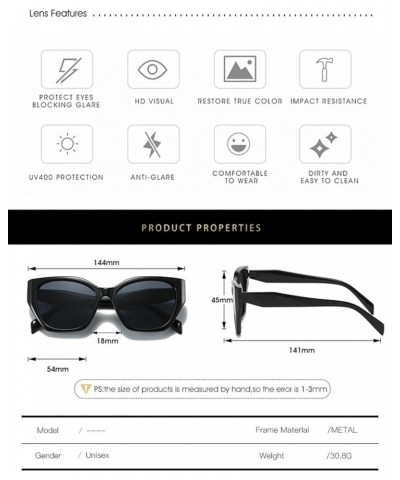 Large Frame Retro Men's And Women's Sunglasses Trendy Wearable Outdoor UV400 Sunglasses Gift B $17.13 Designer