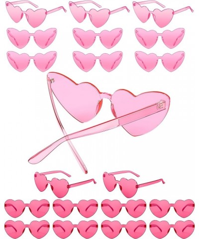 20 Pack Rimless Heart Glasses for Women Mixed Styles Heart Shaped Sunglasses Cute Color for Bachelor Party Favor Rose Pink $1...