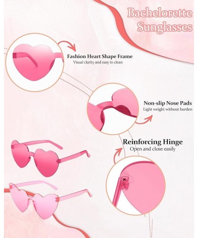 20 Pack Rimless Heart Glasses for Women Mixed Styles Heart Shaped Sunglasses Cute Color for Bachelor Party Favor Rose Pink $1...