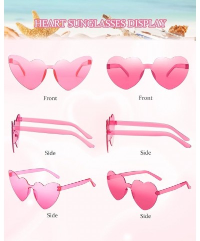 20 Pack Rimless Heart Glasses for Women Mixed Styles Heart Shaped Sunglasses Cute Color for Bachelor Party Favor Rose Pink $1...