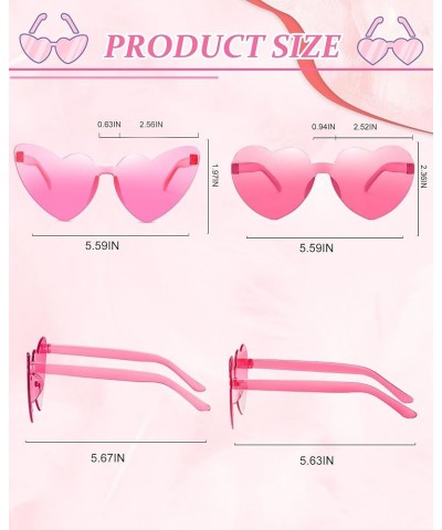 20 Pack Rimless Heart Glasses for Women Mixed Styles Heart Shaped Sunglasses Cute Color for Bachelor Party Favor Rose Pink $1...