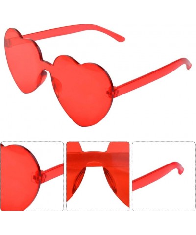 6 Pcs Heart Shape Sunglasses Frameless Transparent Glasses Party Favors for Women Multicolor 1 $6.30 Rimless