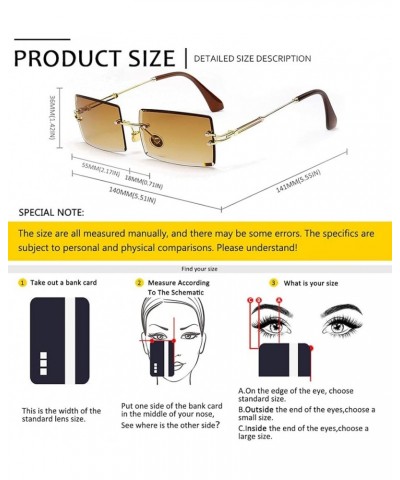 3 Pairs Rimless Rectangle Sunglasses Vintage Lightweight Frameless Eyewear for Women Men 20 $11.75 Rimless