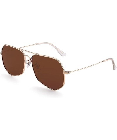 Vintage Pilot Polarized Sunglasses Men Women Driving Fashion Sunglasses Retro C2brown $21.43 Rectangular