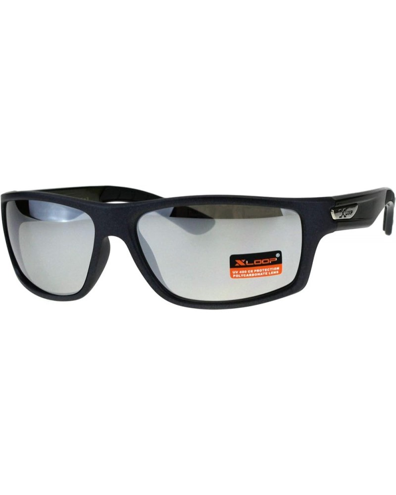 Xloop Sports Fashion Mens Sunglasses Rectangular Frame UV 400 Metallic (Silver Mirror) $9.57 Rectangular