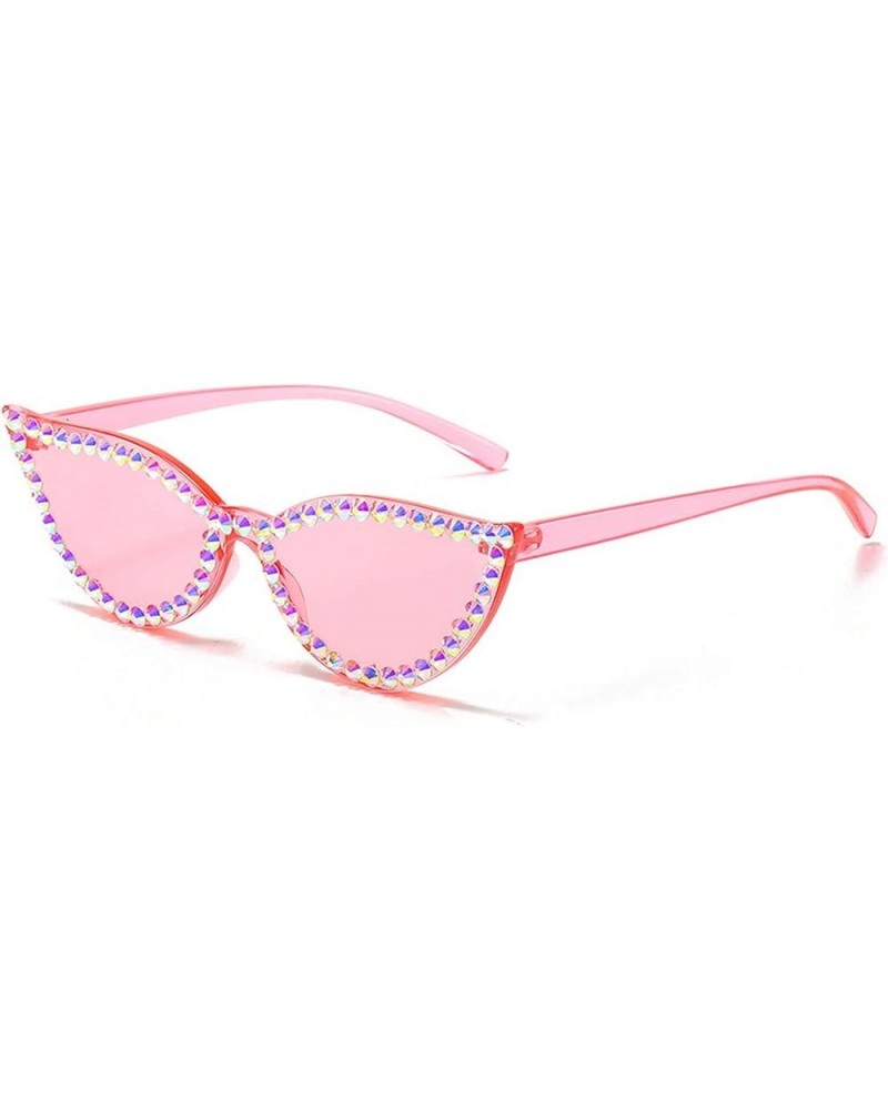 90s Cat Eye Rhinestone Sunglasses For Women Vintage Bling Diamond Glasses Y2K Trendy Crystal Party Eyewear UV400 Pink $10.00 ...