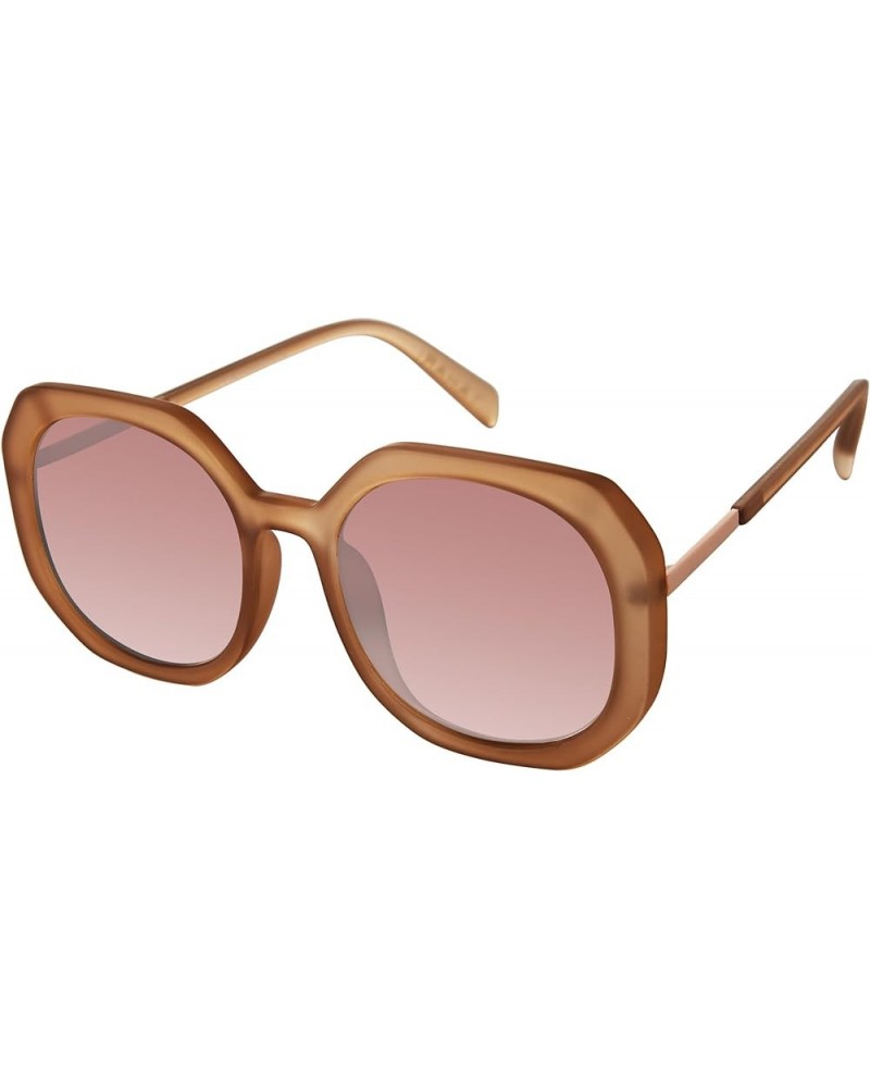 Women's Th901 Round 100% Uv400 Protective Hexagonal Sunglasses. Elegant Gifts for Her, 54.5 Mm Matte Nude $21.79 Heart