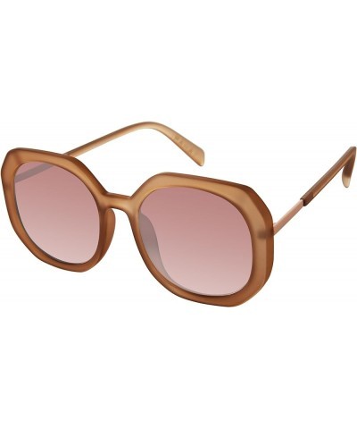 Women's Th901 Round 100% Uv400 Protective Hexagonal Sunglasses. Elegant Gifts for Her, 54.5 Mm Matte Nude $21.79 Heart